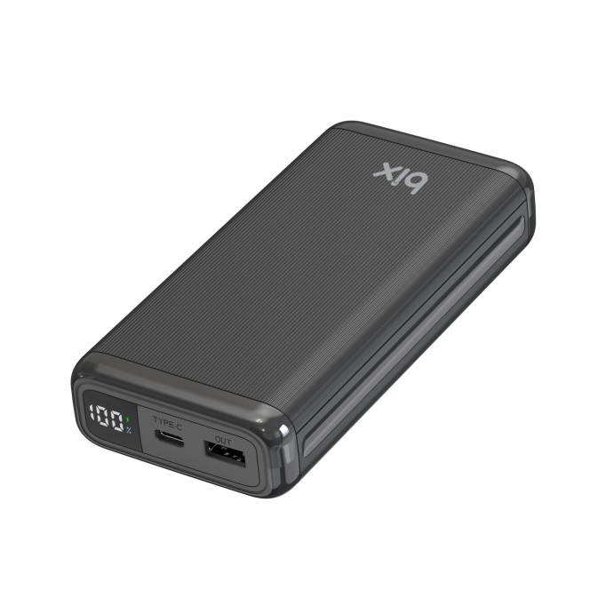 Bix 20000mAh USB-A 22.5W ve Type-C PD 20W Çift Çıkışlı LED Ekranlı Powerbank Siyah