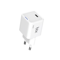 Beyaz Bix 20W GaN USB-C Hızlı Şarj Adaptörü iPhone, Android ve iPad Uyumlu Type-C PD Şarj Aleti Beyaz