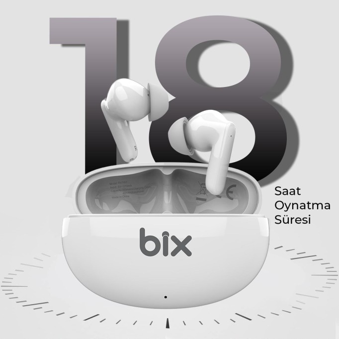 Bix Soundcraft TW1 ANC Aktif Gürültü Önleyici Bluetooth 5.2 Kulak İçi Kulaklık Beyaz
